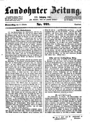 Landshuter Zeitung Donnerstag 3. Oktober 1861