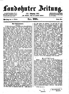 Landshuter Zeitung Freitag 4. Oktober 1861