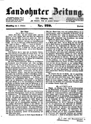Landshuter Zeitung Samstag 5. Oktober 1861