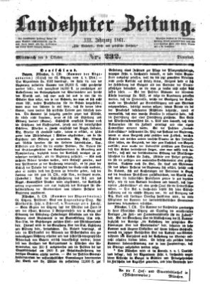 Landshuter Zeitung Mittwoch 9. Oktober 1861