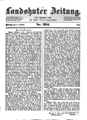 Landshuter Zeitung Freitag 11. Oktober 1861