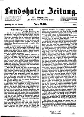 Landshuter Zeitung Freitag 18. Oktober 1861