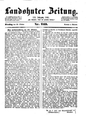 Landshuter Zeitung Dienstag 22. Oktober 1861