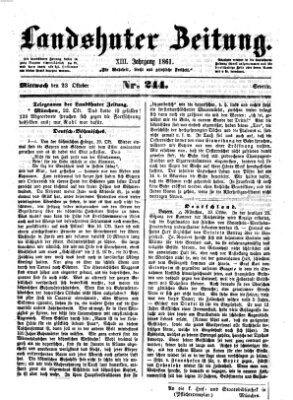 Landshuter Zeitung Mittwoch 23. Oktober 1861