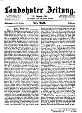 Landshuter Zeitung Mittwoch 30. Oktober 1861