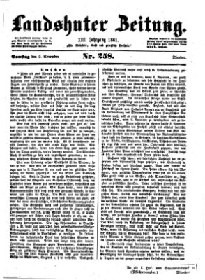 Landshuter Zeitung Samstag 9. November 1861