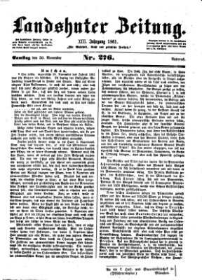 Landshuter Zeitung Samstag 30. November 1861