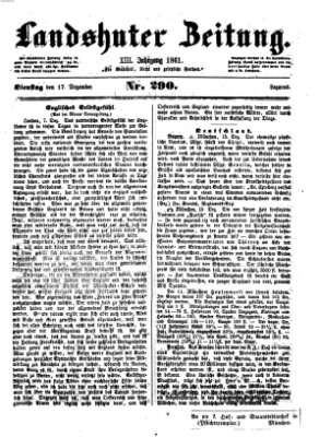 Landshuter Zeitung Dienstag 17. Dezember 1861