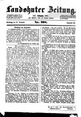 Landshuter Zeitung Freitag 27. Dezember 1861