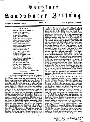 Landshuter Zeitung Montag 4. Februar 1861