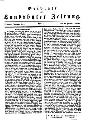 Landshuter Zeitung Montag 18. Februar 1861