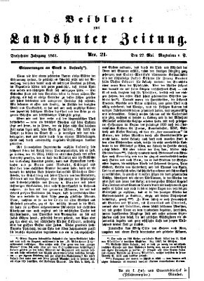 Landshuter Zeitung Montag 27. Mai 1861