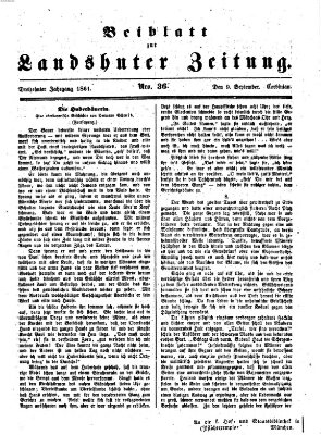 Landshuter Zeitung Montag 9. September 1861