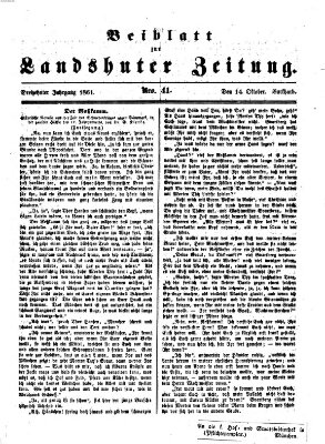 Landshuter Zeitung Montag 14. Oktober 1861