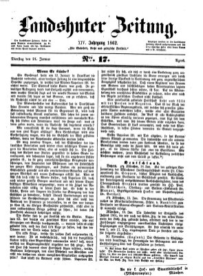 Landshuter Zeitung Dienstag 21. Januar 1862