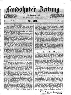 Landshuter Zeitung Freitag 24. Januar 1862