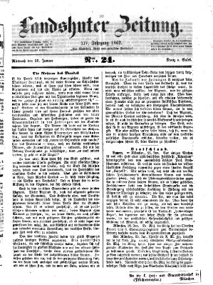 Landshuter Zeitung Mittwoch 29. Januar 1862