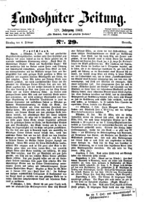 Landshuter Zeitung Dienstag 4. Februar 1862