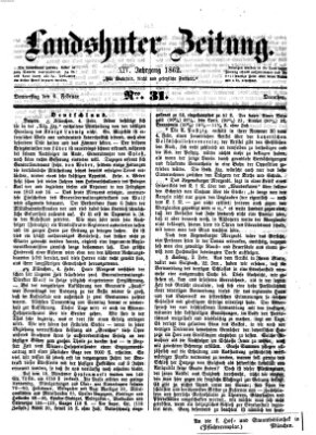 Landshuter Zeitung Donnerstag 6. Februar 1862