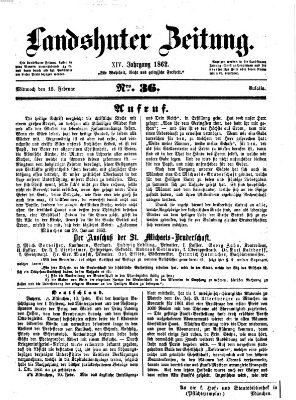 Landshuter Zeitung Mittwoch 12. Februar 1862