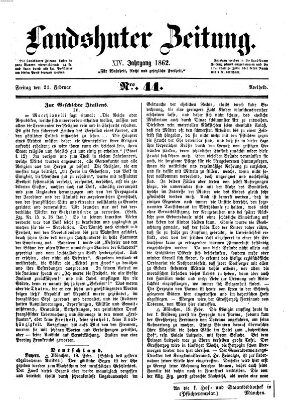 Landshuter Zeitung Freitag 21. Februar 1862