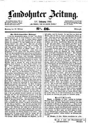Landshuter Zeitung Sonntag 23. Februar 1862