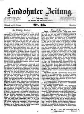 Landshuter Zeitung Mittwoch 26. Februar 1862