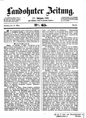 Landshuter Zeitung Dienstag 18. März 1862