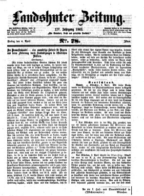 Landshuter Zeitung Freitag 4. April 1862