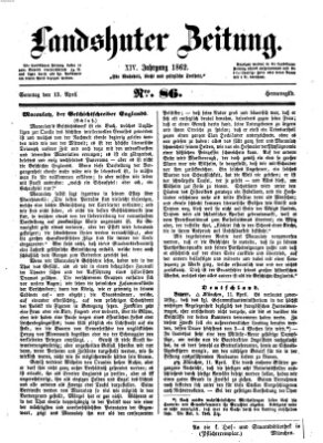 Landshuter Zeitung Sonntag 13. April 1862