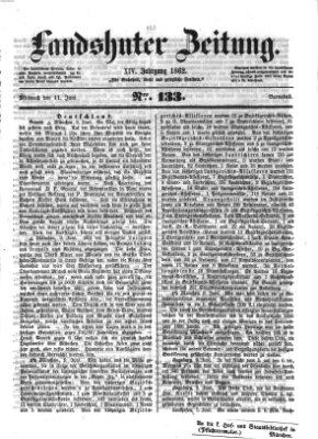 Landshuter Zeitung Mittwoch 11. Juni 1862