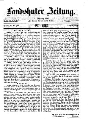 Landshuter Zeitung Sonntag 15. Juni 1862