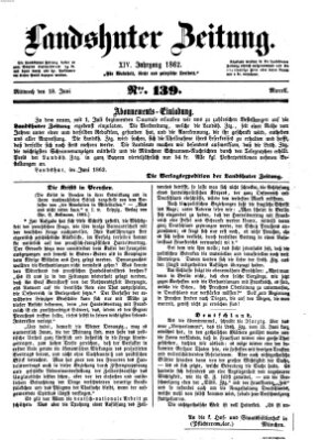 Landshuter Zeitung Mittwoch 18. Juni 1862