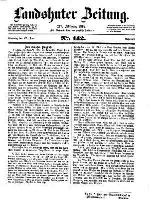 Landshuter Zeitung Sonntag 22. Juni 1862