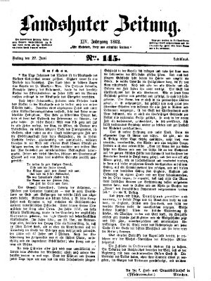 Landshuter Zeitung Freitag 27. Juni 1862