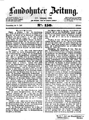 Landshuter Zeitung Donnerstag 3. Juli 1862