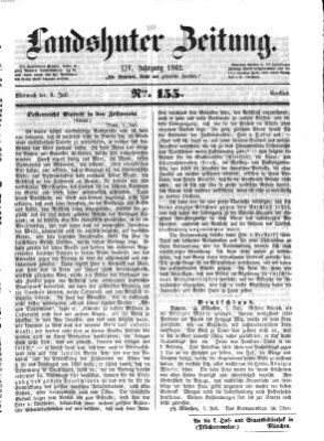 Landshuter Zeitung Mittwoch 9. Juli 1862