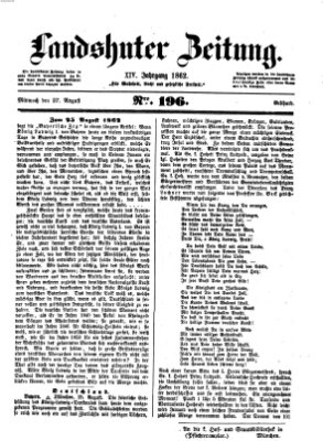 Landshuter Zeitung Mittwoch 27. August 1862