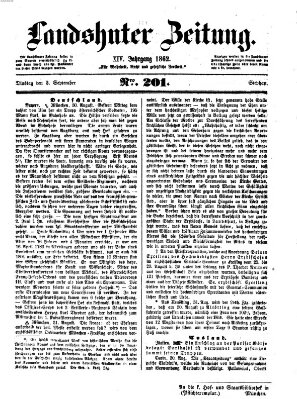 Landshuter Zeitung Dienstag 2. September 1862