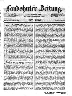 Landshuter Zeitung Mittwoch 3. September 1862