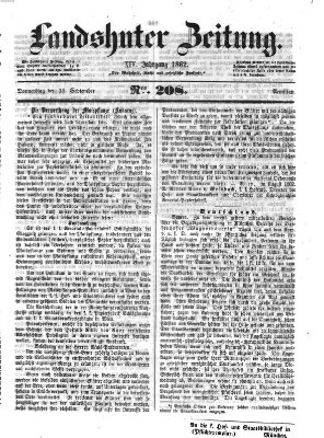 Landshuter Zeitung Donnerstag 11. September 1862