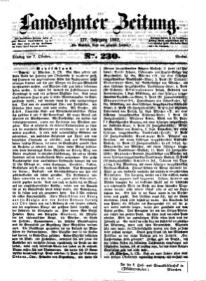 Landshuter Zeitung Dienstag 7. Oktober 1862