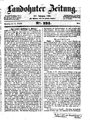 Landshuter Zeitung Samstag 11. Oktober 1862