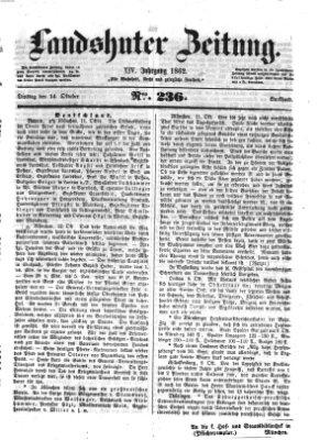 Landshuter Zeitung Dienstag 14. Oktober 1862