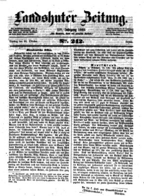 Landshuter Zeitung Dienstag 21. Oktober 1862