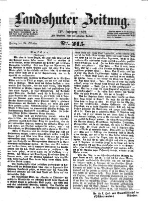 Landshuter Zeitung Freitag 24. Oktober 1862