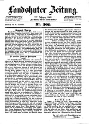 Landshuter Zeitung Mittwoch 31. Dezember 1862