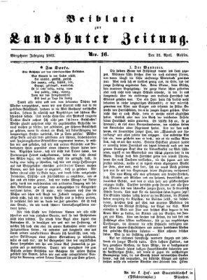 Landshuter Zeitung Montag 21. April 1862