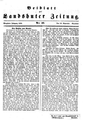 Landshuter Zeitung Montag 22. September 1862
