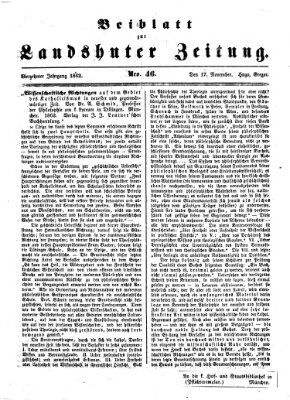 Landshuter Zeitung Montag 17. November 1862